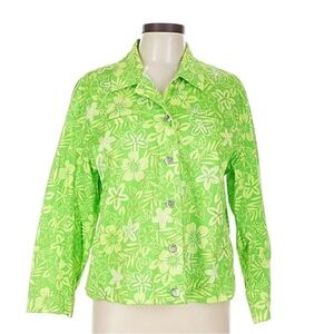 Draper’s & Damon’s Lightweight Floral Jacket in Lime Green
